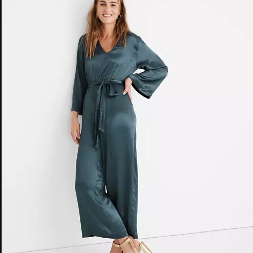 Madewell Satin V-Neck Jumpsuit  - Size 4